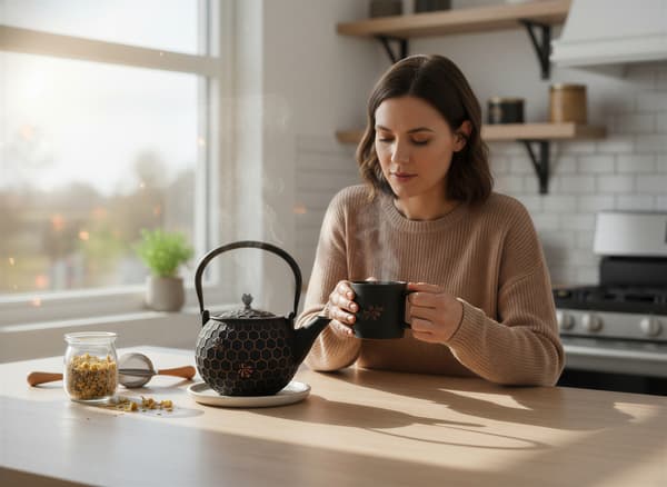 Støbejernskedel 1,8L teinfuser + varmer + gaffel