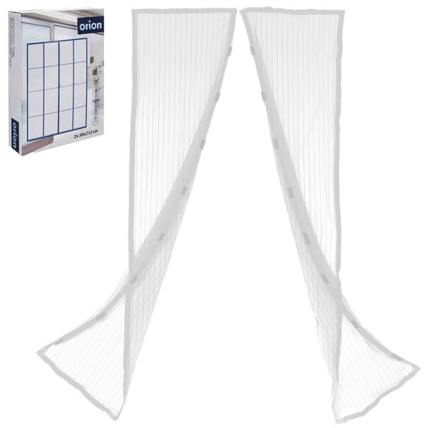 Myggnät för dörr vit med magnet 208x100 cm