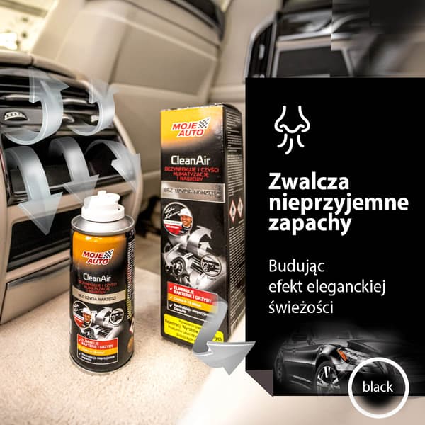 MOJE AUTO - CleanAir - Klimaanlægsfrisker og ventilationsfrisker - sort 150ml