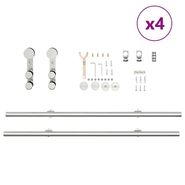 vidaXL Skjutdörrsfäste 400 cm stål silver