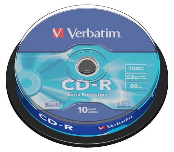 VERBATIM CD-R Extra skyddskaka 10 st.