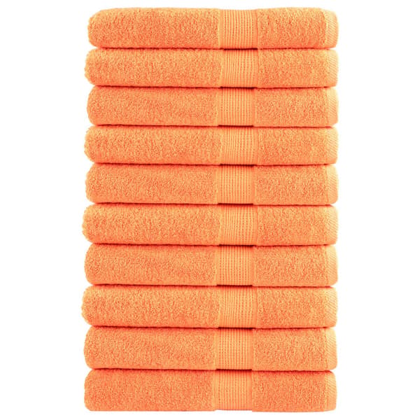 vidaXL Premium Handdukar SOLUND 10 st Orange 100x200 cm