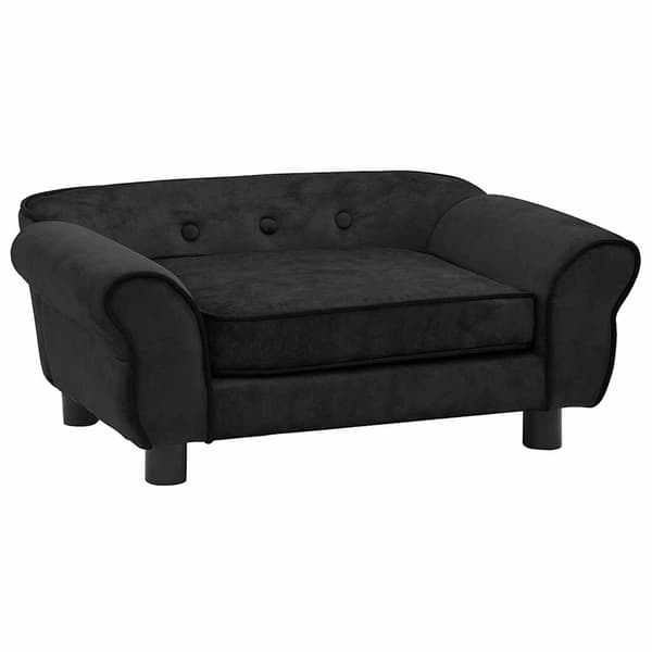 vidaXL hundesofa, sort, 72x45x30 cm, plys