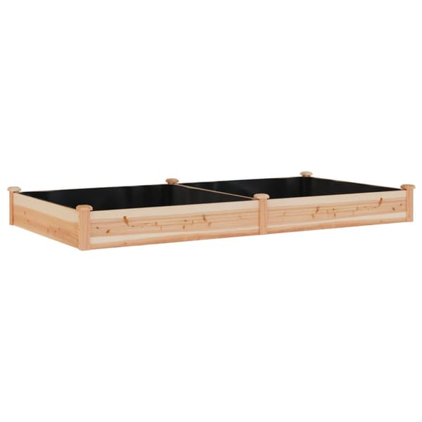 vidaXL Upphöjd rabatt med foder 240x120x25 cm gran