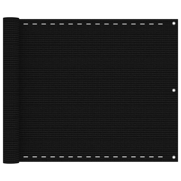 vidaXL balkonskærm, sort, 75x400 cm, HDPE