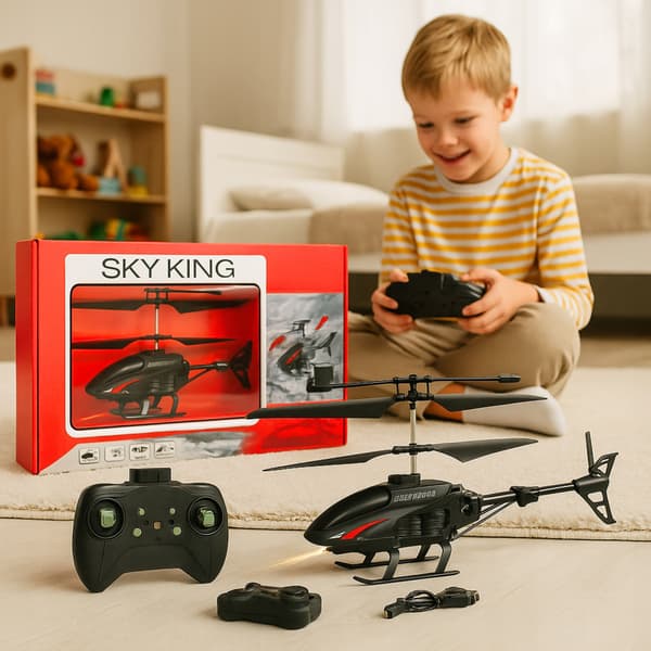 Helikopter Fjärrkontroll Solid Fjärrstyrd RC LED För Barn Leksak