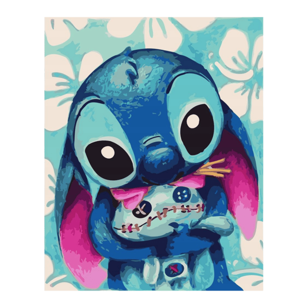 Maleri efter tal med ramme Billeder til maleri - Disney Stitch 40x50 cm