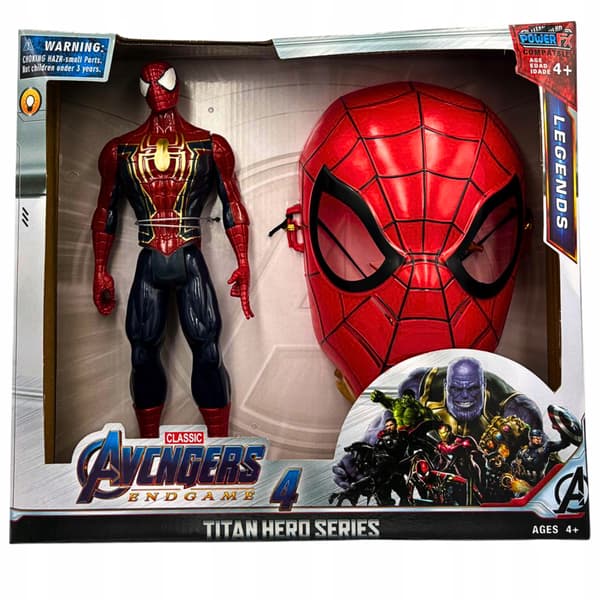 Spiderman-figur sett med mask leksak för barn Marvel + 3D-mask