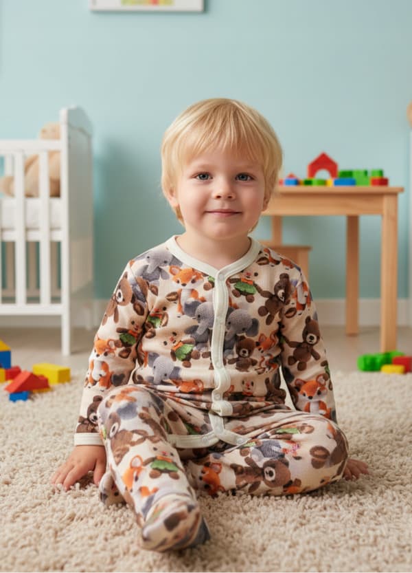 KLOVN heldragt med lynlås 104 BØRNEMASKOT pyjamas