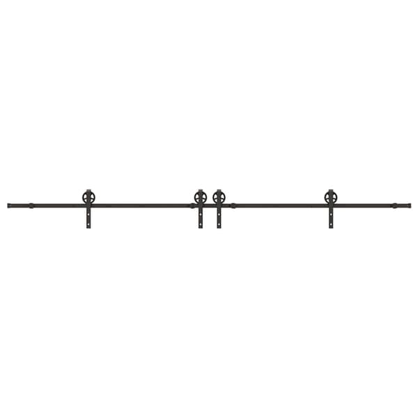 vidaXL Skjutdörrsinstallationssystem, 366 cm, Stål, Svart