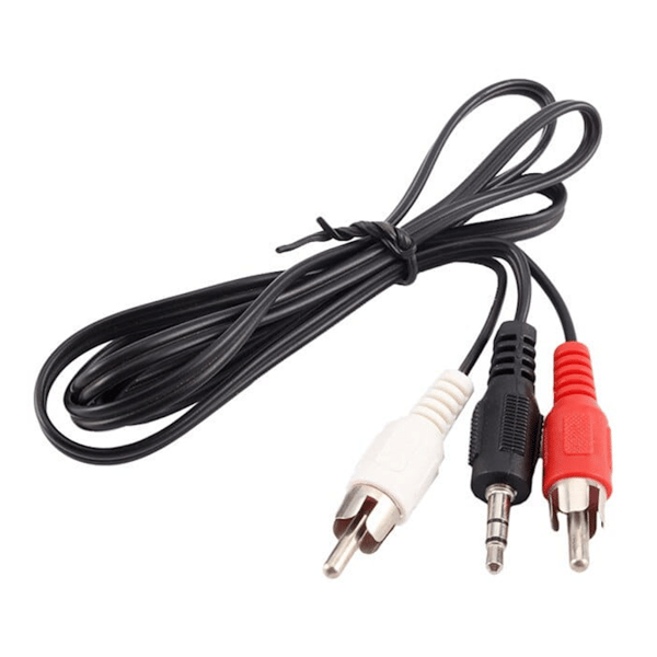 Adapter 3,5 mm jack han til 2 x RCA han 1 m