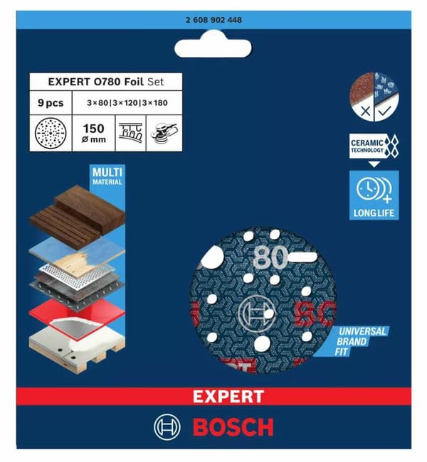 BOSCH HIOMAFOLIO 150 mm MIX 9 kpl.