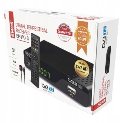 Digital terrestrisk tv-dekoder-tuner DVB-T/T2 HD HEVC