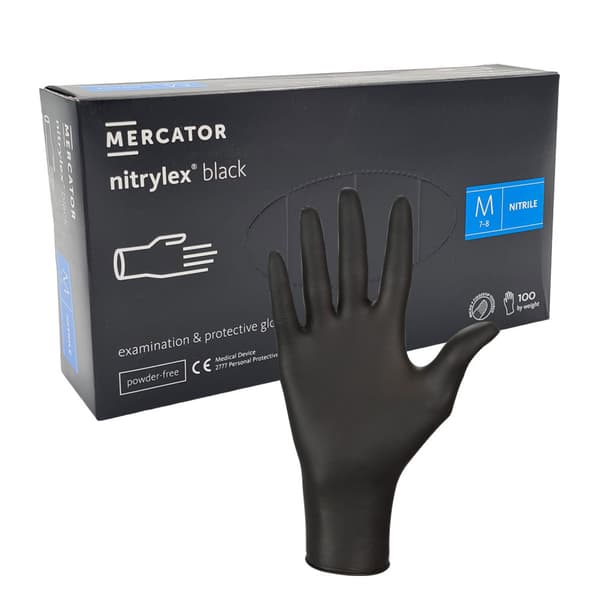 Nitriilikäsineet M musta Mercator Nitrylex musta 100 kpl