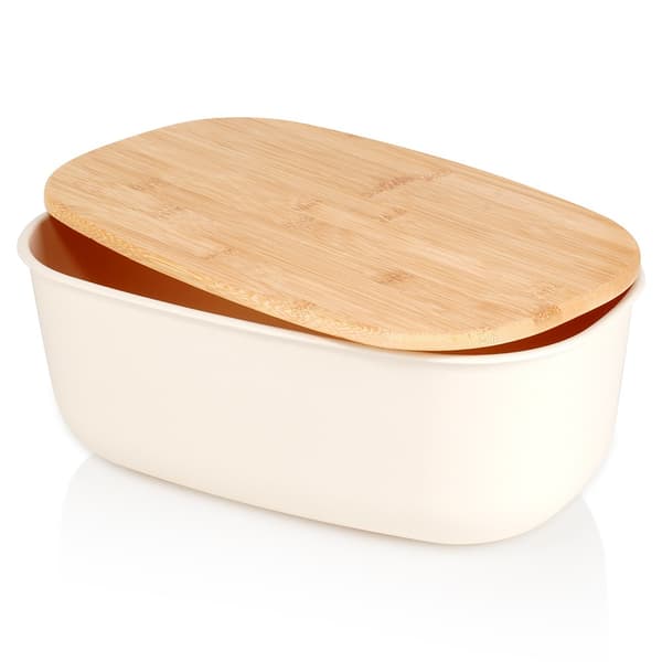 Brödbox med bambubräda kräm 39x23,5x15,5 cm