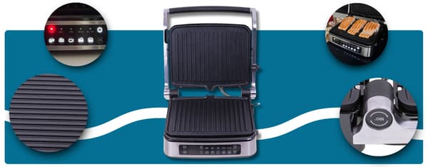 Elektrisk grill 2000W 5-i-1 LED-display, åbning 180° ARTRONIX