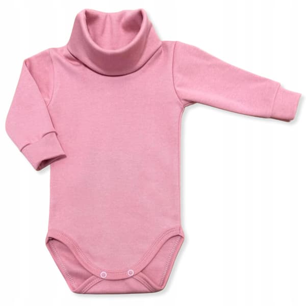 Body med turtleneck 98 barn långärmad turtleneck puderrosa
