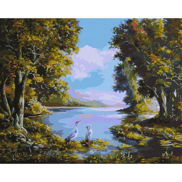 MALING EFTER TAL MED RAMME Billeder til maleri - Forest Silence 50x40 cm