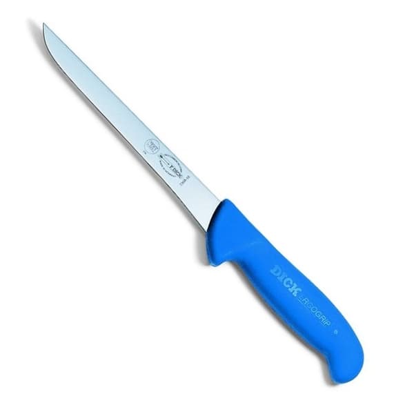 Udbeningskniv, lige, smal, stiv, 21 cm, blå DICK
