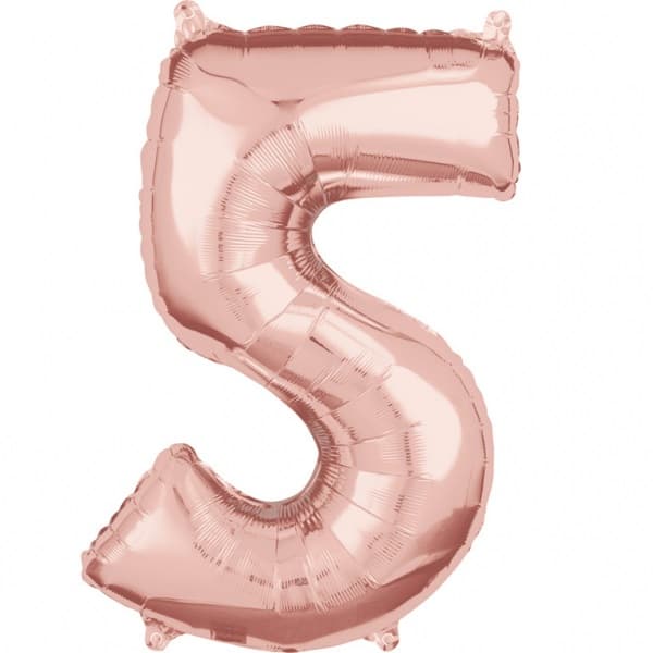Folieballong 26 roséguld nummer 5 1 st.