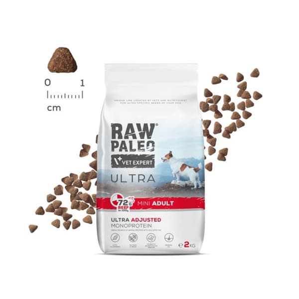 VetExpert Rå Paleo Ultra Nötkött Torrfoder Hund 2 kg