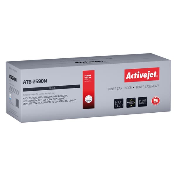 Activejet toner til Brother TN2590, 1200 sider, sort