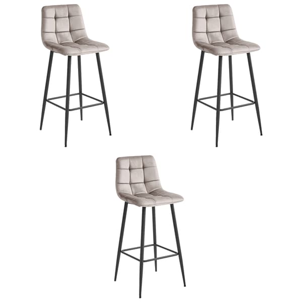 ARCETO pall - mörkbeige sammet / svarta ben x 3