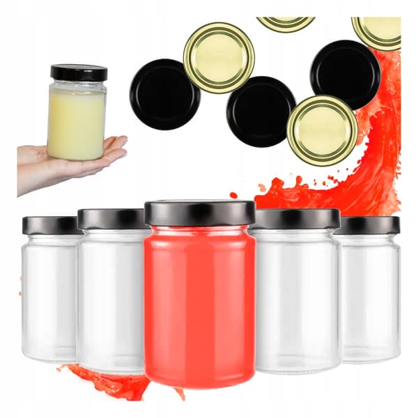 50x Atena-burk 330 ml + högt lock FI66 sylt honung present bröllop