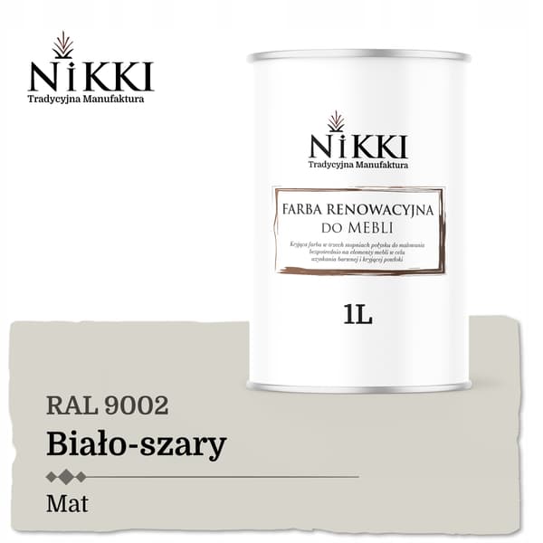 MALING TIL KØKKENMØBLER SKABSFRONTER HVID GRÅ RAL9002 MAT 1L