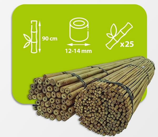 Bambustolpar 90 cm 12/14 mm /25 st/