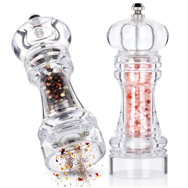 Akryl peppar- och saltkvarn 16 cm 2 st