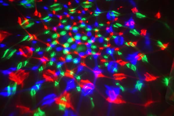 DISKOPÆRE ROTERENDE E27 RGB DISKOKUGLE