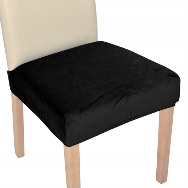Stolöverdrag stolsäte hög velour TESS svart