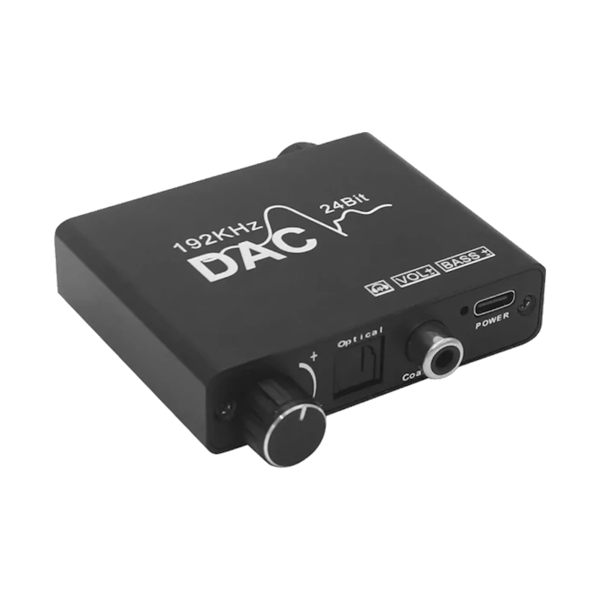 Konverter Toslink / Koaksial til Cinch / Jack 3,5mm digital til analog 192 kHz