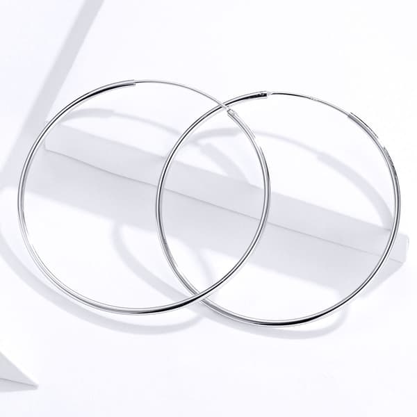 Stora klassiska ringörhängen 5 cm silverörhängen med spänne