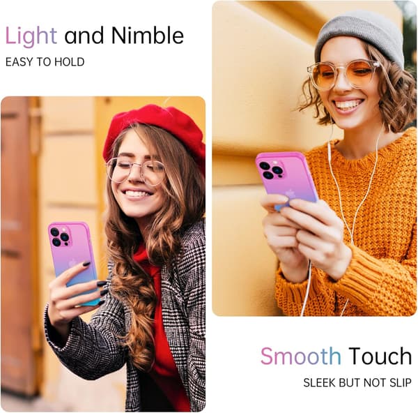 HÅRDT ETUI TIL APPLE IPHONE 13 PRO PINK BLÅ OMBRE A2483