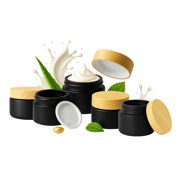 5x Glasbeholdere Sort Mat 30g til Creme Balsam Kosmetik Salve