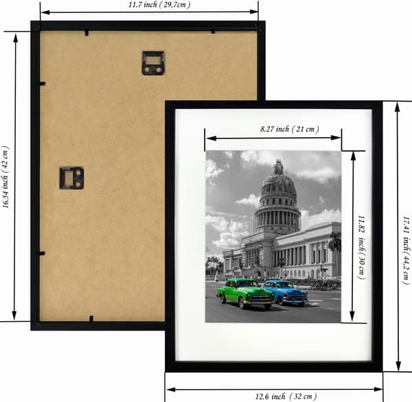 Fotorammeplakat A3 A4 29,7x42 cm klassisk sort MDF BD art