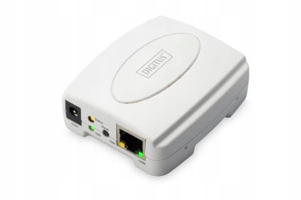 Digitus DN-13003-2 printserver, USB 2.0, RJ-45, hvid