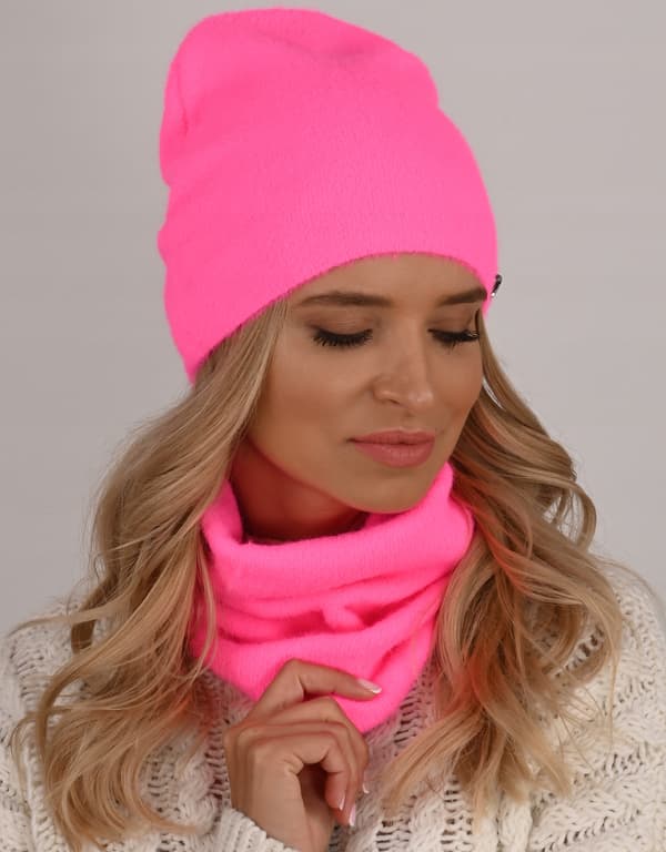 Neon Damset Alpaca mössa med tubhalsduk AL1