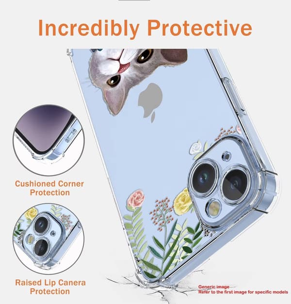 ETUI TIL SAMSUNG GALAXY A04 TRANSPARENT KAT FARVERIGE BLOMSTER SØD