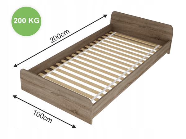 Sängramsinsats för madrass 100x200 cm, platt ribbotten