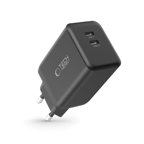 TECH-PROTECT NC45W-GAN 2-PORT NETVÆRKSOPLADDER PD45W SORT