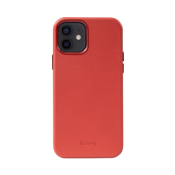 Crong Essential Cover - PU-læderetui til iPhone 12 / iPhone 12 Pro (rød)