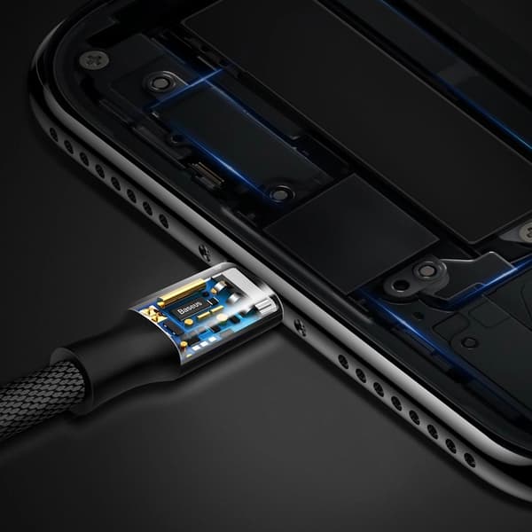Baseus Yiven stofflettet kabel USB / Lightning 1,8M sort (CALYW-A01)