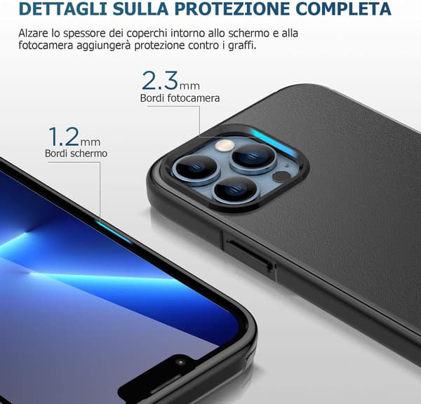 ETUI TIL APPLE IPHONE 13 PRO MAX SORT SILIKONEFORSTYRKET + MAGSAFE A2484