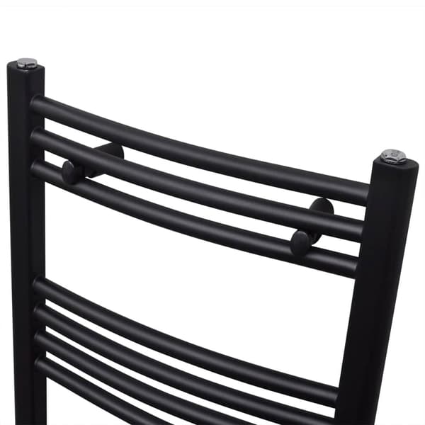 Badeværelsesradiator, buet, 480 x 480 mm, sort