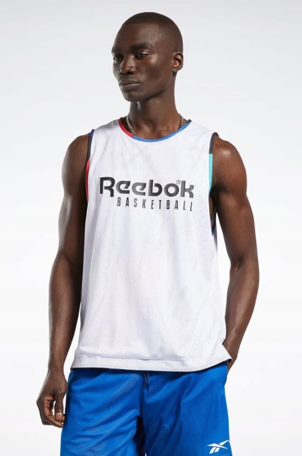 Reebok herrtröja i flerägg med logotyp XL