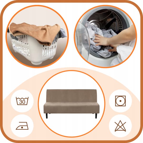 Betræk til sovesofa sofa elastisk velour TESS beige
