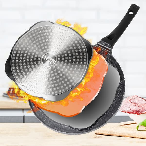 Granitpande til æg 4 huller BLACK LINE 26 cm